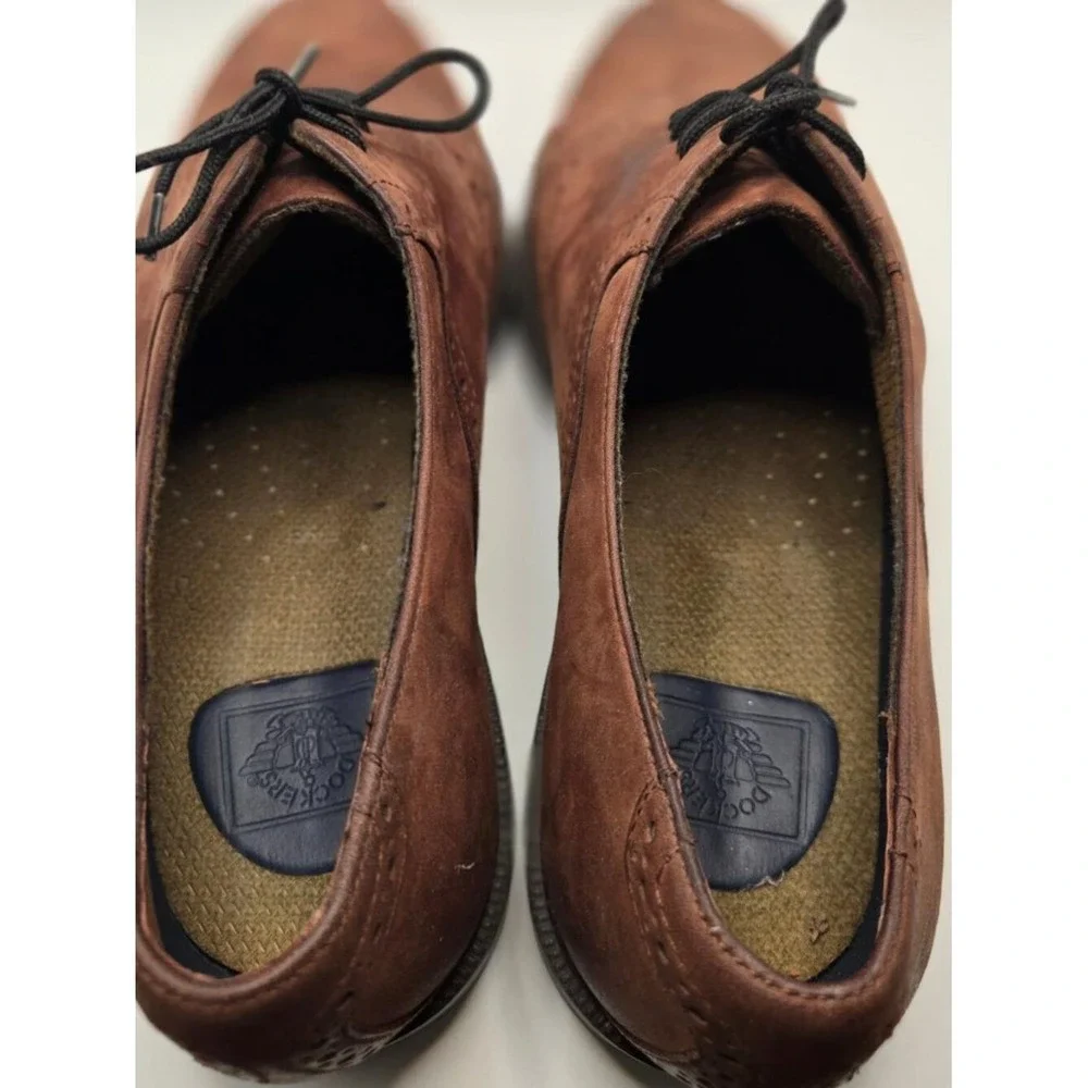 Dockers Oxford Shoes Mens 10.5M Brown Suede Brogue Lace Up Dress Casual (S6)